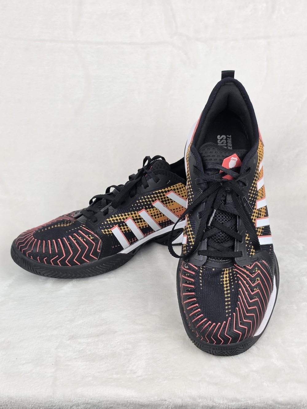 K-Swiss Pickleball Supreme Men's‎ 12 Black Orange Court Shoe Durawrap TFX